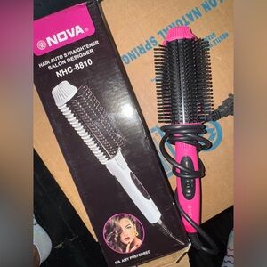 Pink Hair Auto Straightener Brush